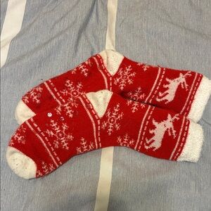 Red and White Holiday Socks